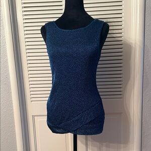 Bar III Navy Sleeveless Knit Top